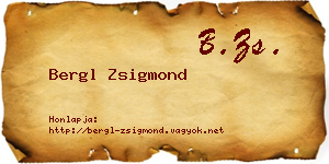 Bergl Zsigmond névjegykártya